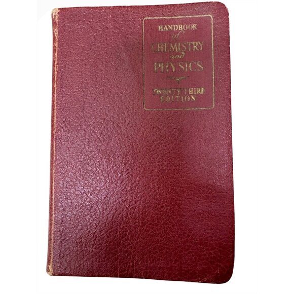 Handbook Of Chemistry & Physics 23rd Edition 1939 Hardcover Chemical Rubber Co. - Picture 1 of 16